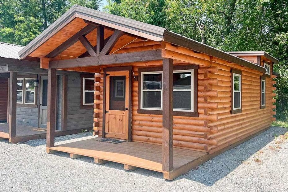 Small 12x30 Hunter Cabin with a Warm Rustic Interior