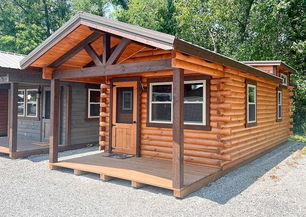 Small 12x30 Hunter Cabin with a Warm Rustic Interior