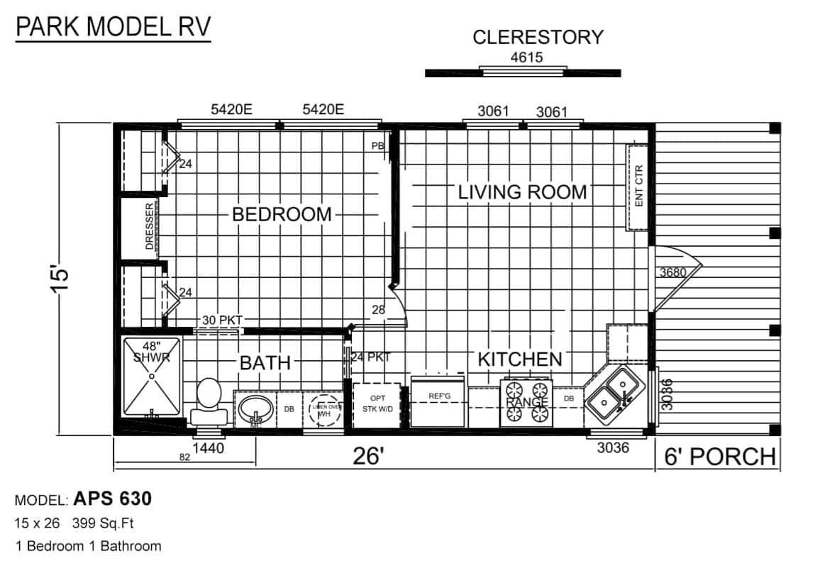 Champion Athens APS-630 Park Model with Covered Porch
