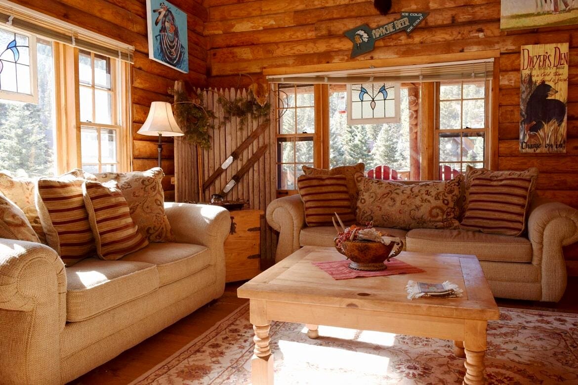 Dwyers Den Log Home with a Spacious Mountain Porch