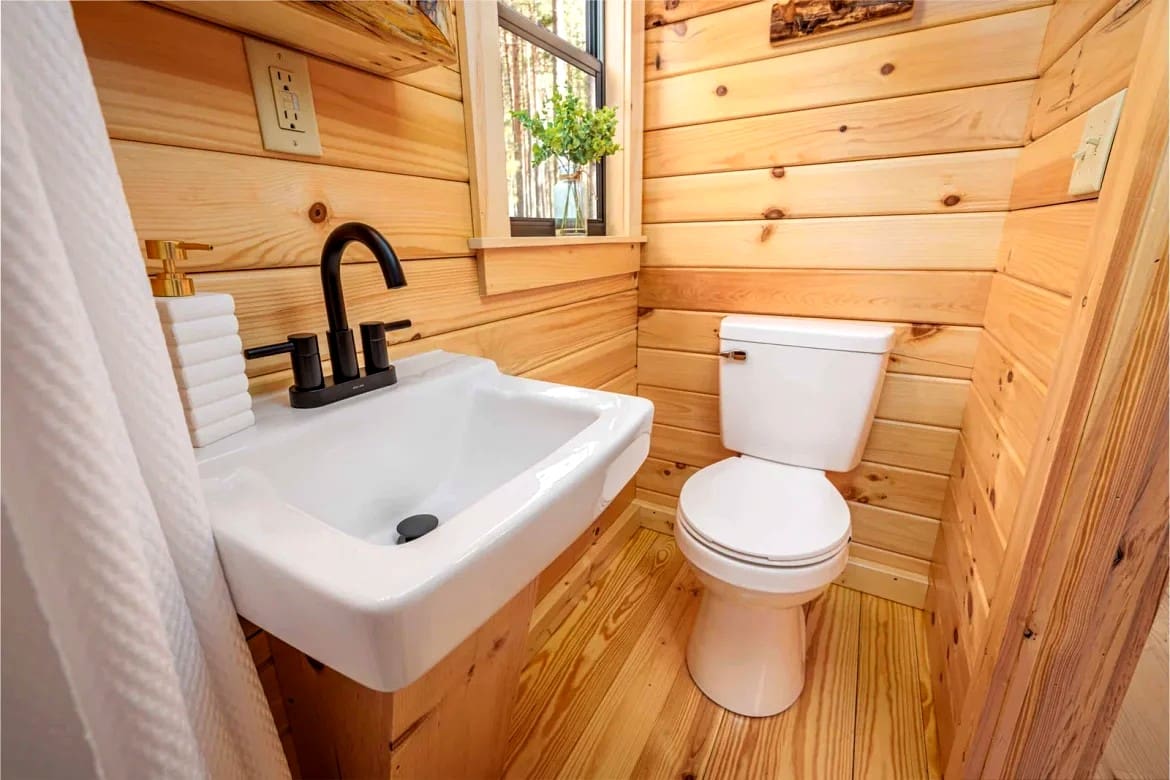 A Beautiful 195 Sq Ft Backyard Cabin Kit with a Comfortable Front Porch