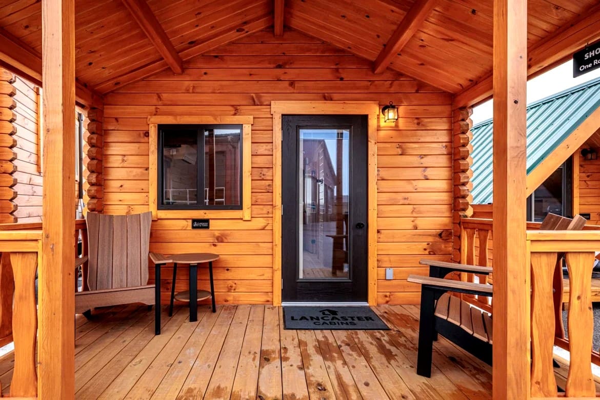 A Beautiful 195 Sq Ft Backyard Cabin Kit with a Comfortable Front Porch