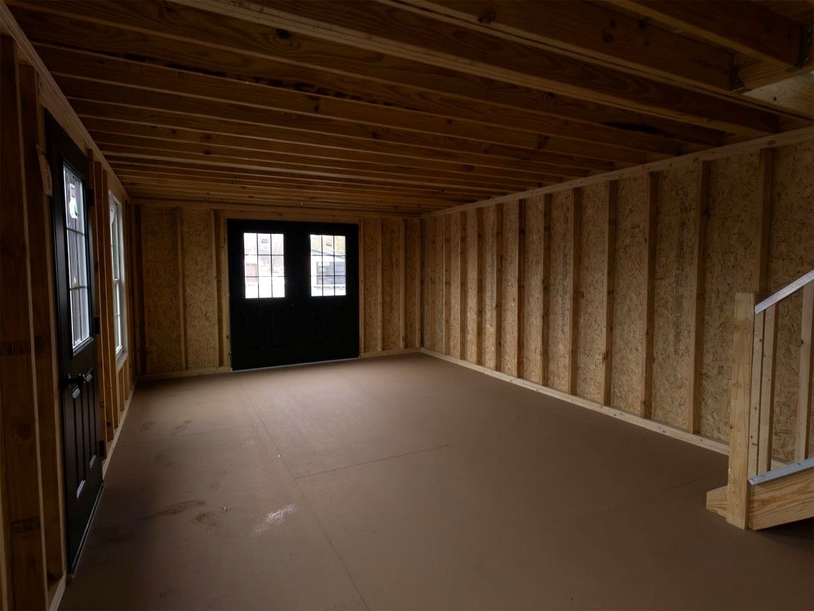 Step Inside the 14x24 Legacy Two-Story Workshop Shed by Sheds Unlimited
