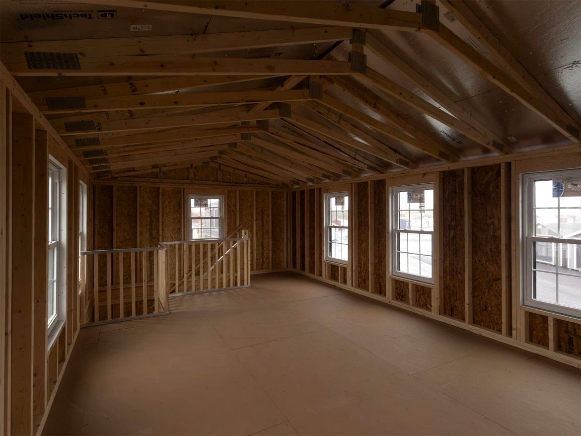 Step Inside the 14x24 Legacy Two-Story Workshop Shed by Sheds Unlimited