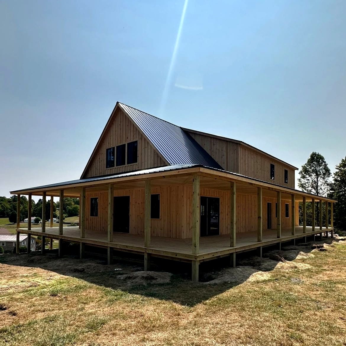 Tour a Dream 30x60 Two-Story Gable Cabin with Wraparound Porches