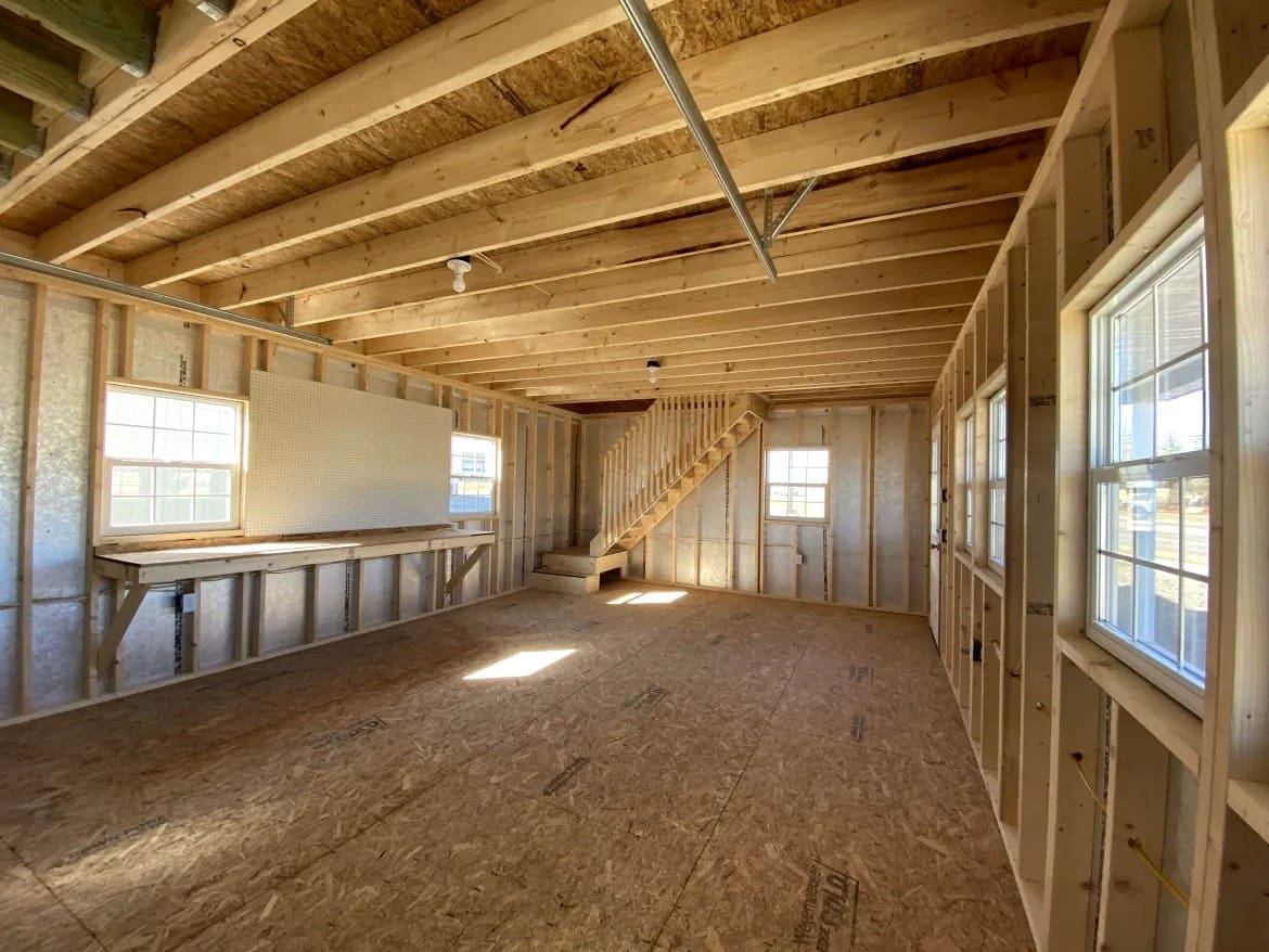 Touring a 16x24 Two-Story Gable Cabin: Elevated Balcony & Sleeping Loft