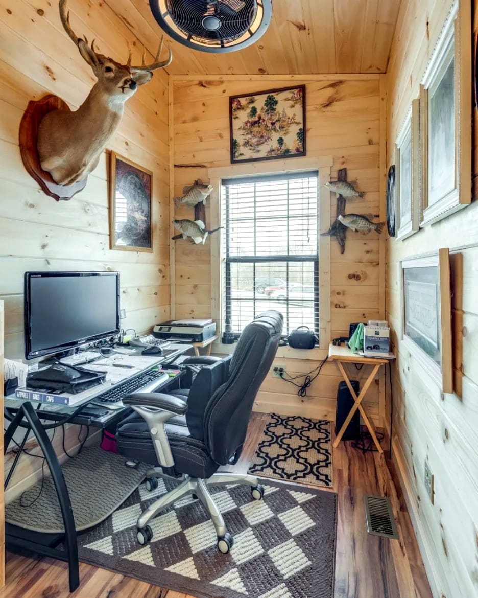 Inside the Cowboy Cabin: A Spacious 3-Bedroom Amish Timber Home with Wraparound Porch