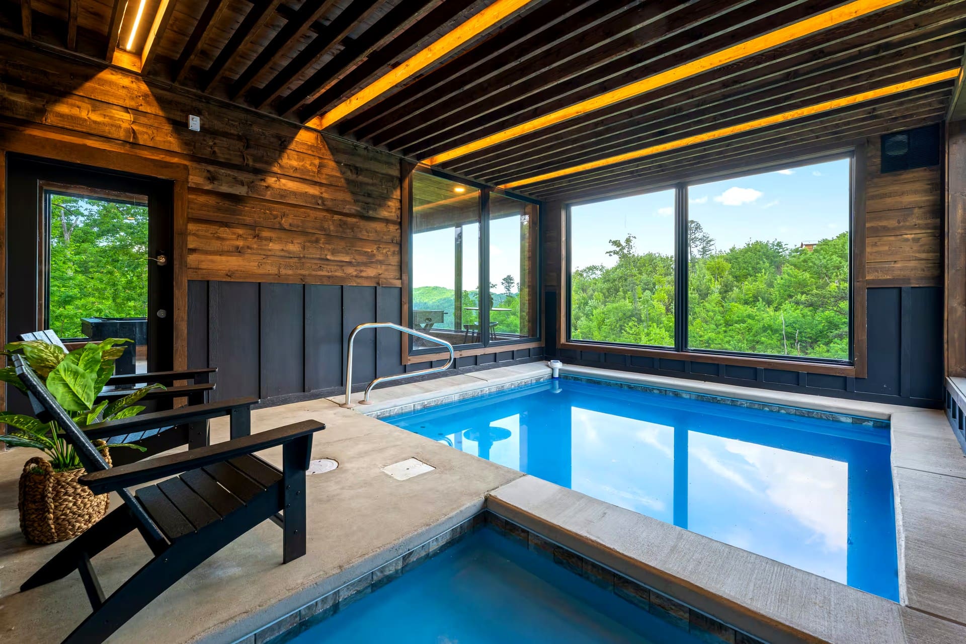 Inside a Spectacular Gatlinburg Mountain Cabin Retreat Featuring a Private Indoor Pool