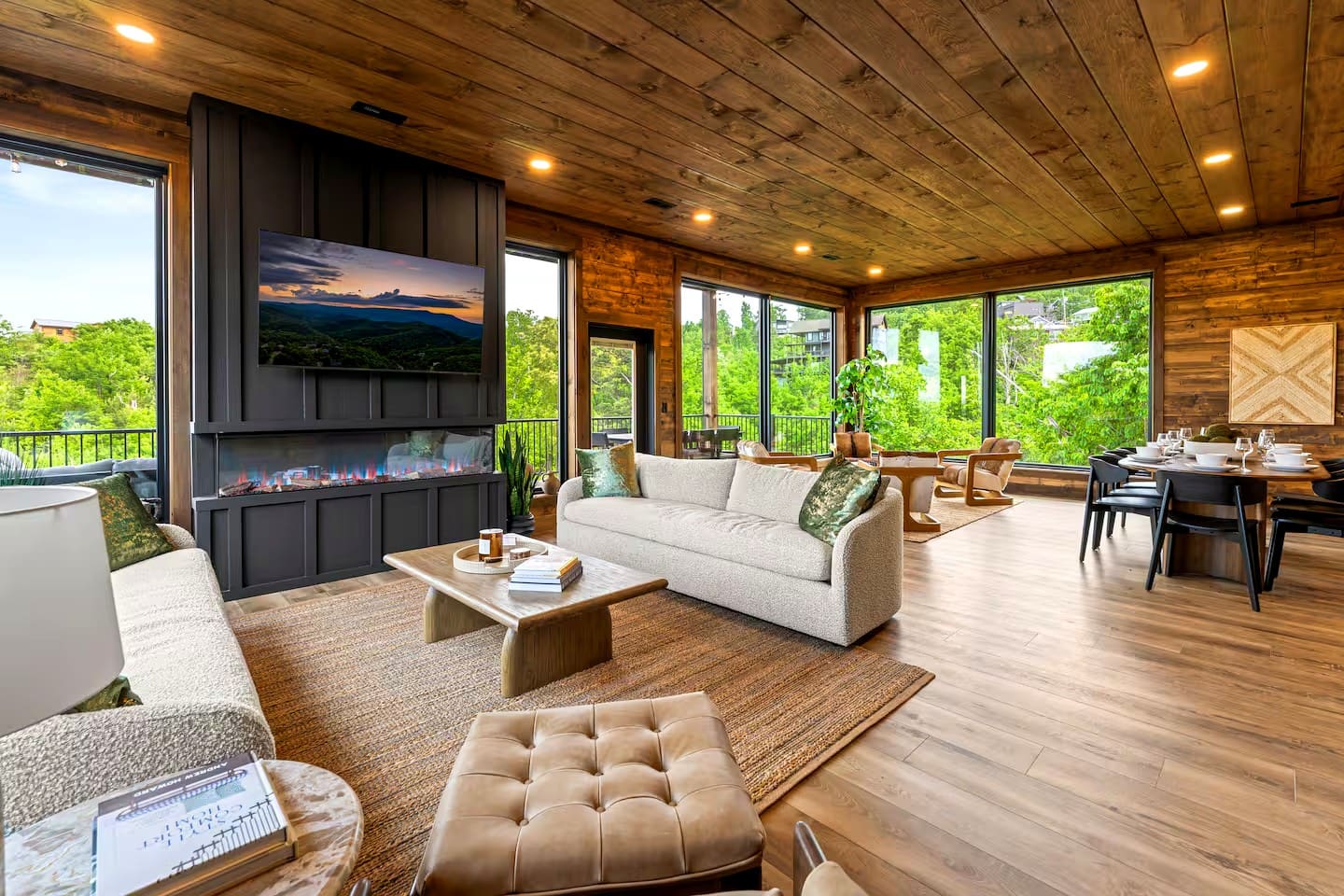Inside a Spectacular Gatlinburg Mountain Cabin Retreat Featuring a Private Indoor Pool
