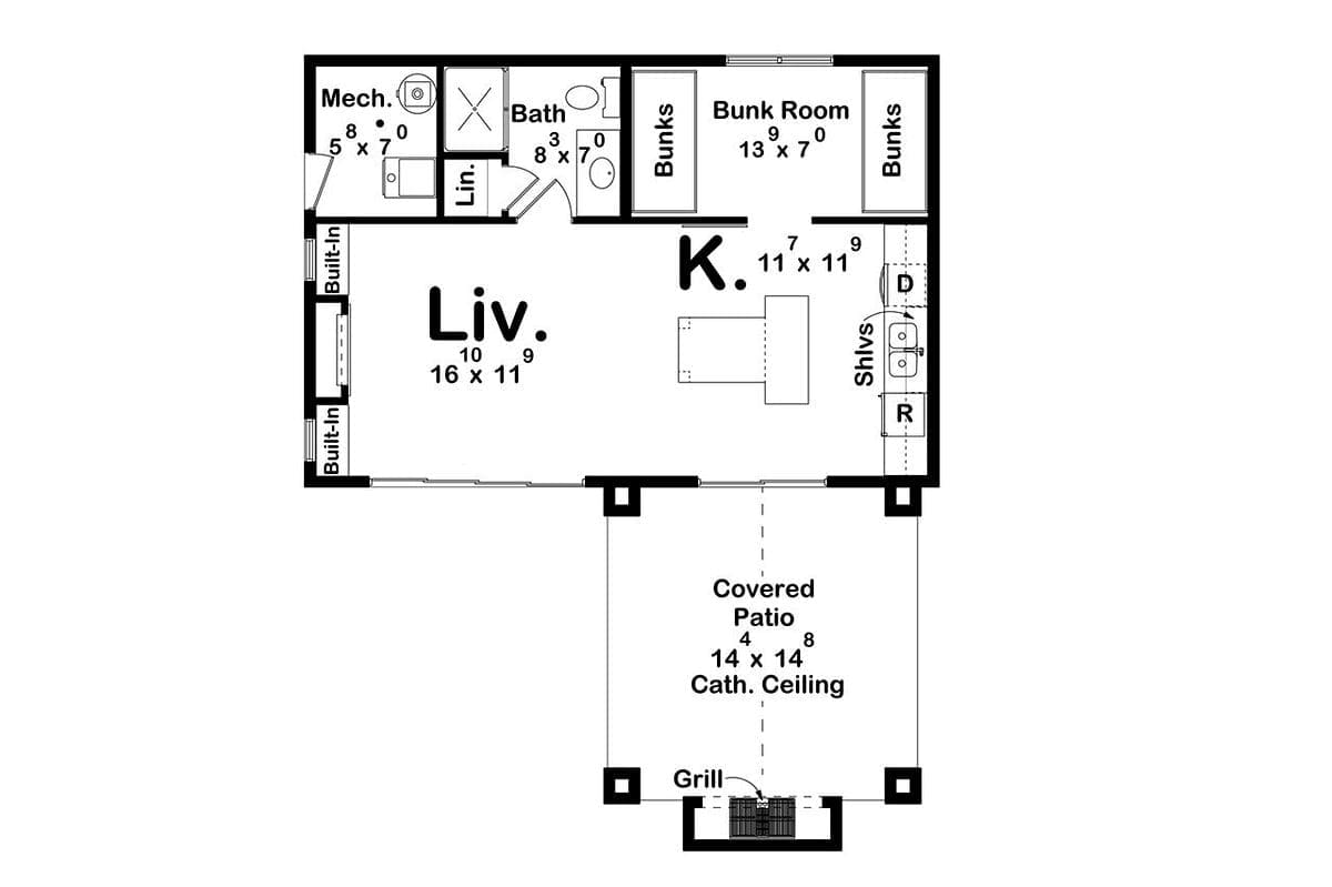 Adaptable Floor Plan for Guest Housing or Vacation Rental